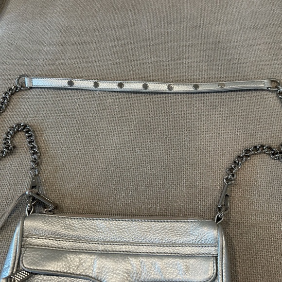 Rebecca Minkoff Silver Leather Crossbody Bag - Picture 7 of 11